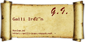 Galli Irén névjegykártya